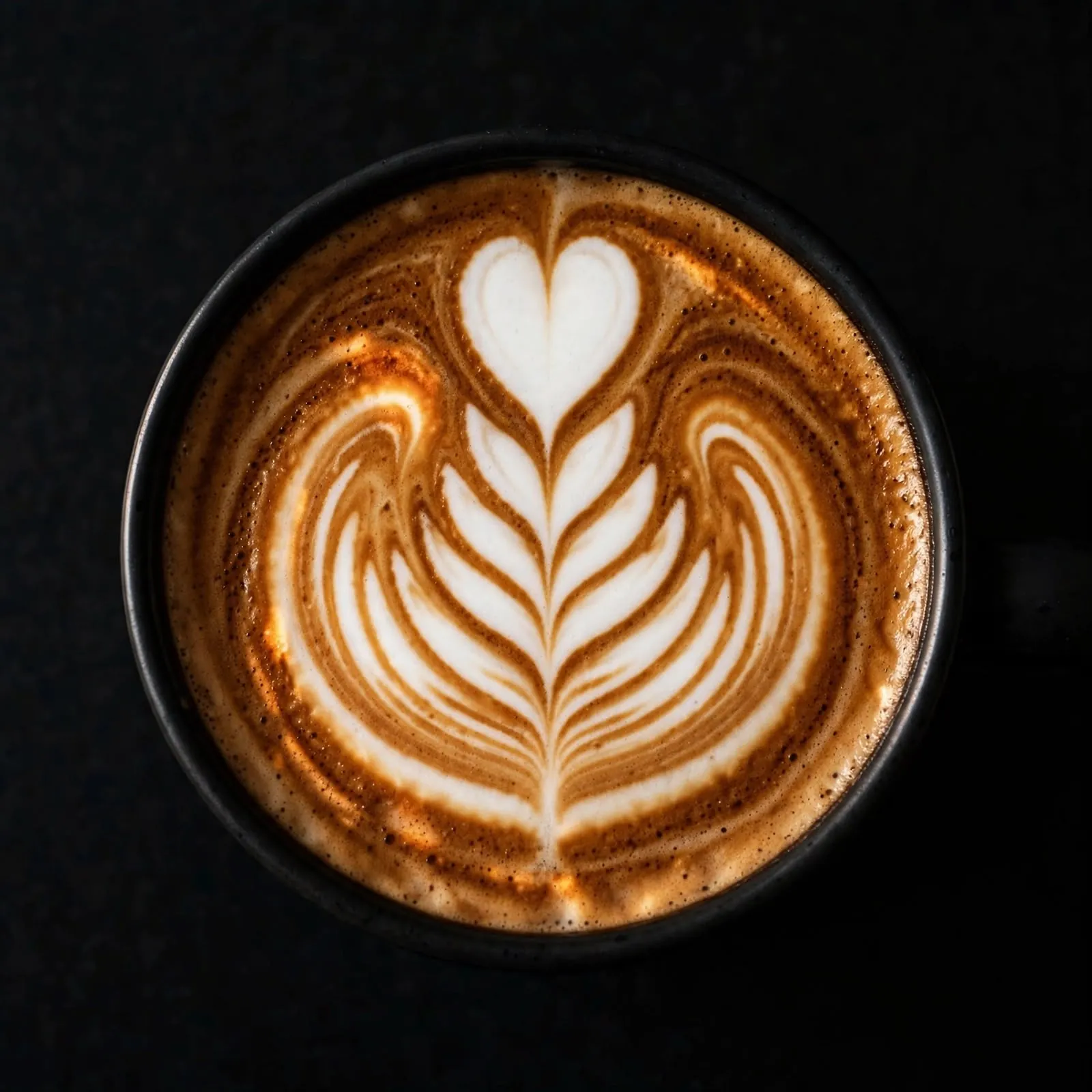 Cappuccino with a heart latte art design